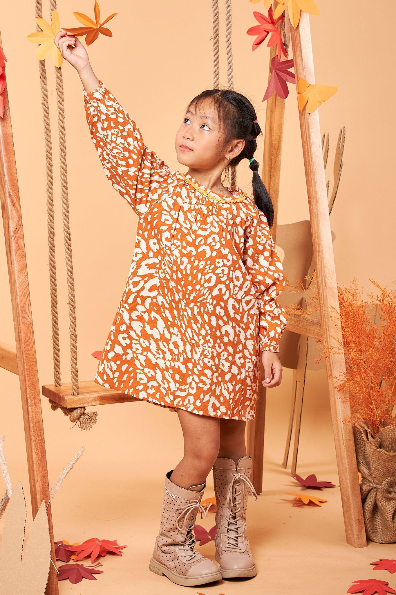 Kids Shirring Collar Dress