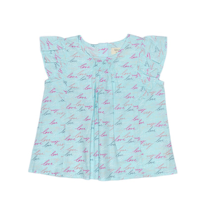 Kids Flutter Sleeves Crop Top