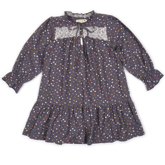 Kids Ruffle Neck Dress