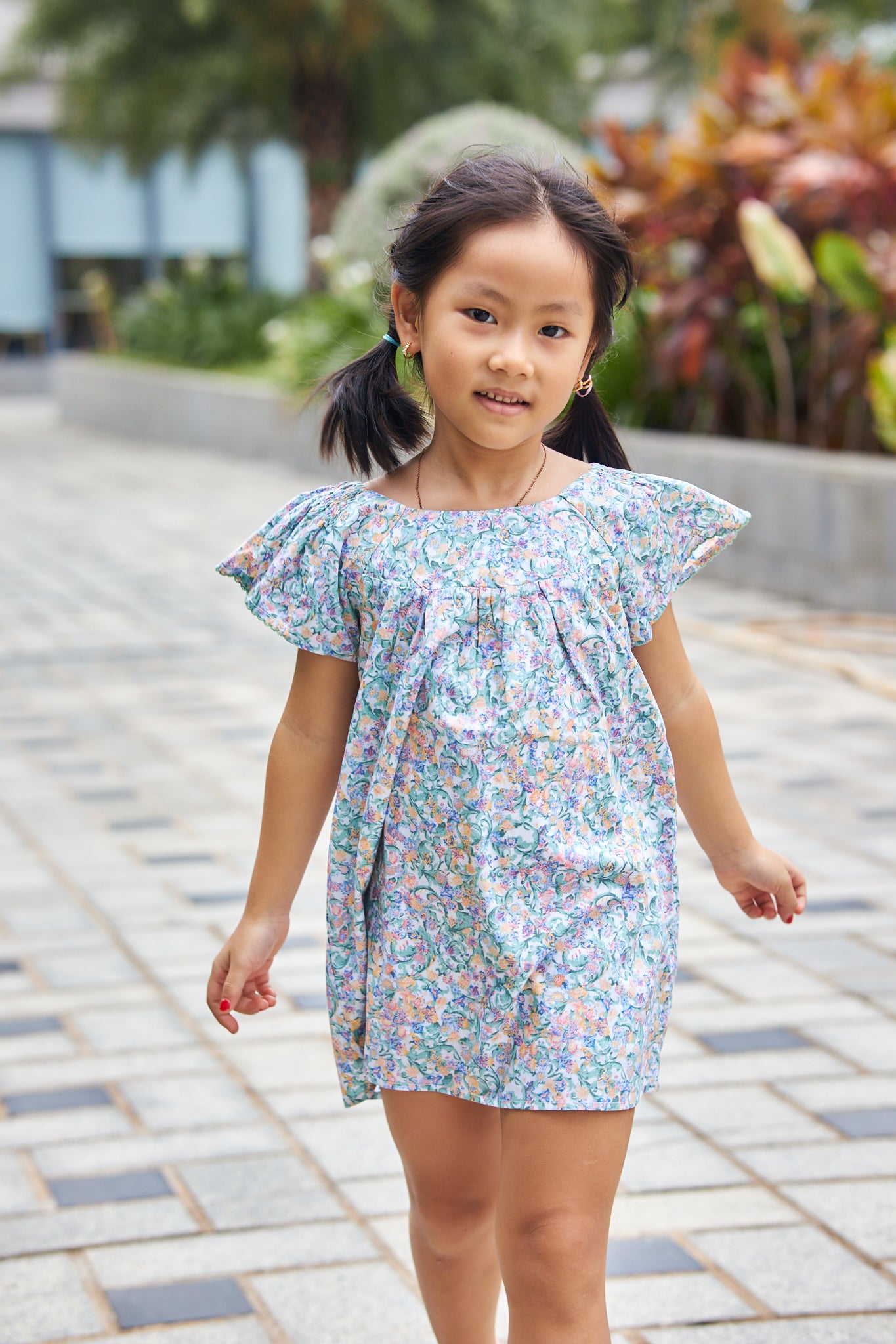 Kids Flutter Steeve Smocking  Dress