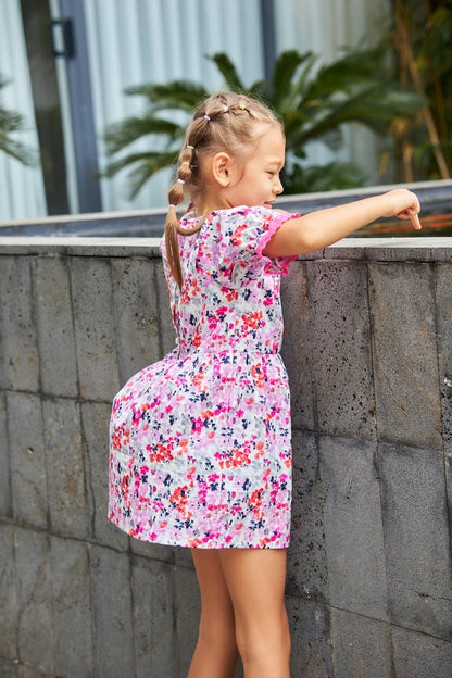 Kids Barbiedoll Tiered Puff Dress