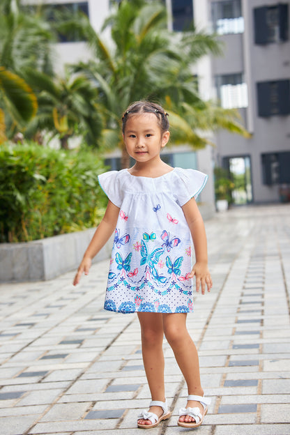 Kids Flutter Steeve Smocking  Dress