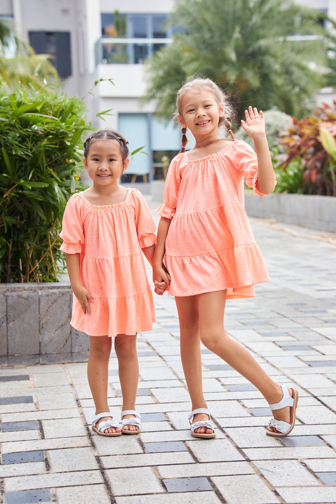 Kids Shirring Collar Dress