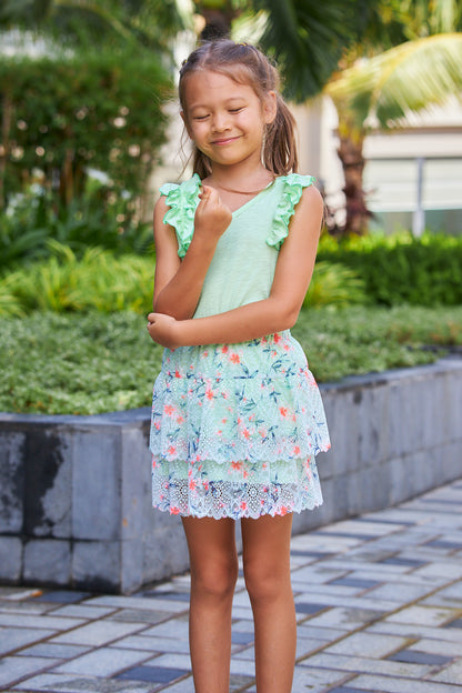 Kids Ruffle Shoulder Top