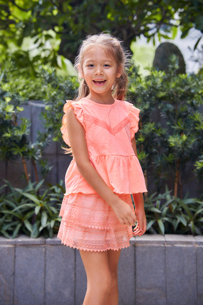 Kids Lace Tiered Skirt