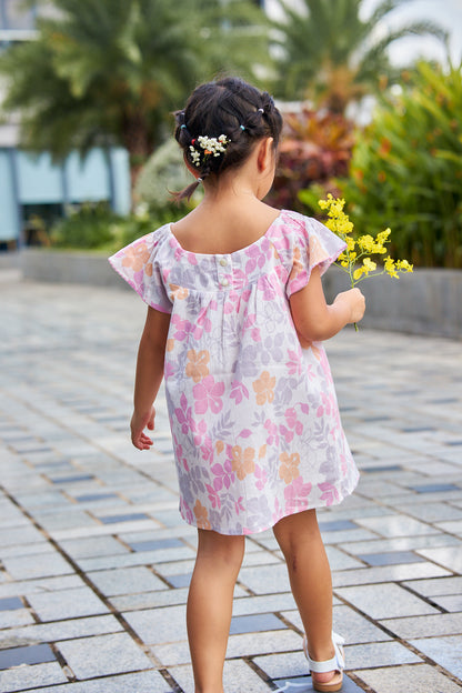 Kids Flutter Steeve Smocking  Dress