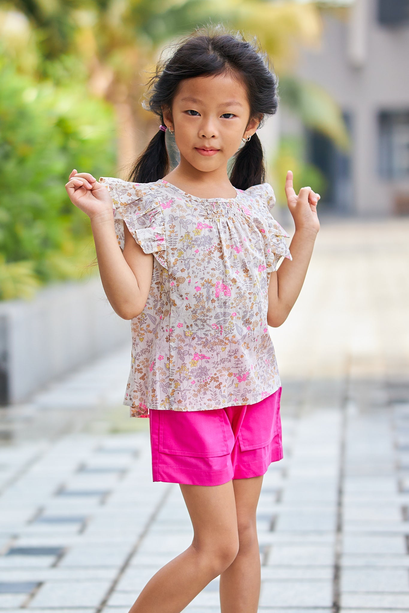 Kids Flutter Sleeves Crop Top