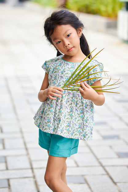 Kids Linen Ruffle & String Bow Shorts