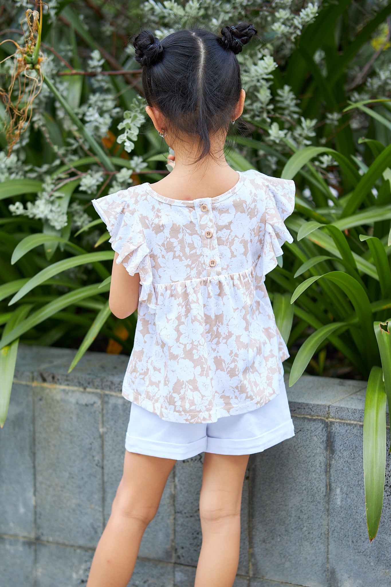 Kids Flutter Sleeves Crop Top