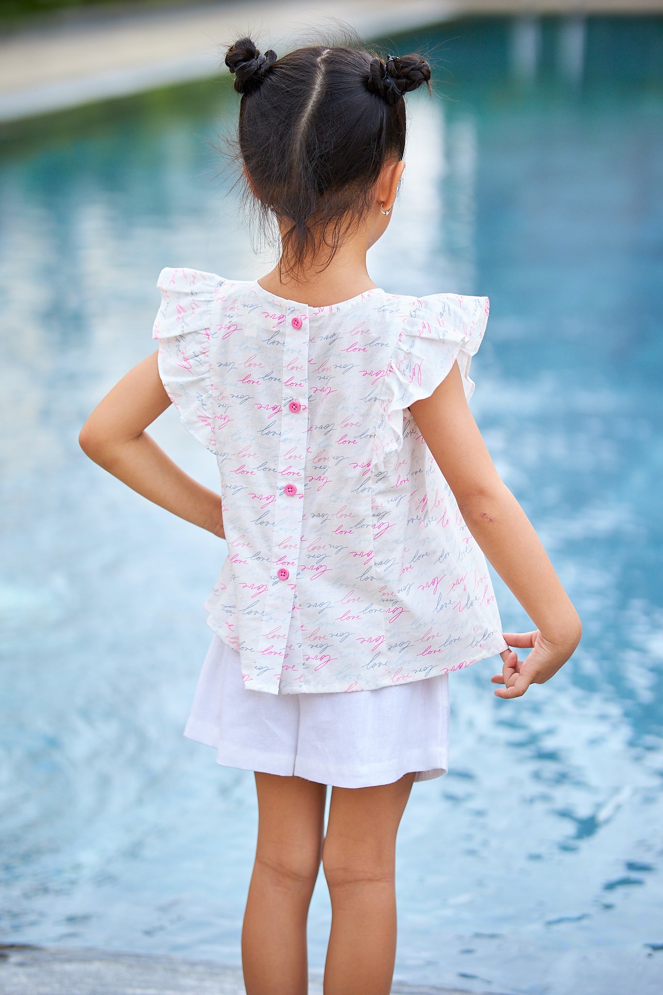 Kids Flutter Sleeves Crop Top