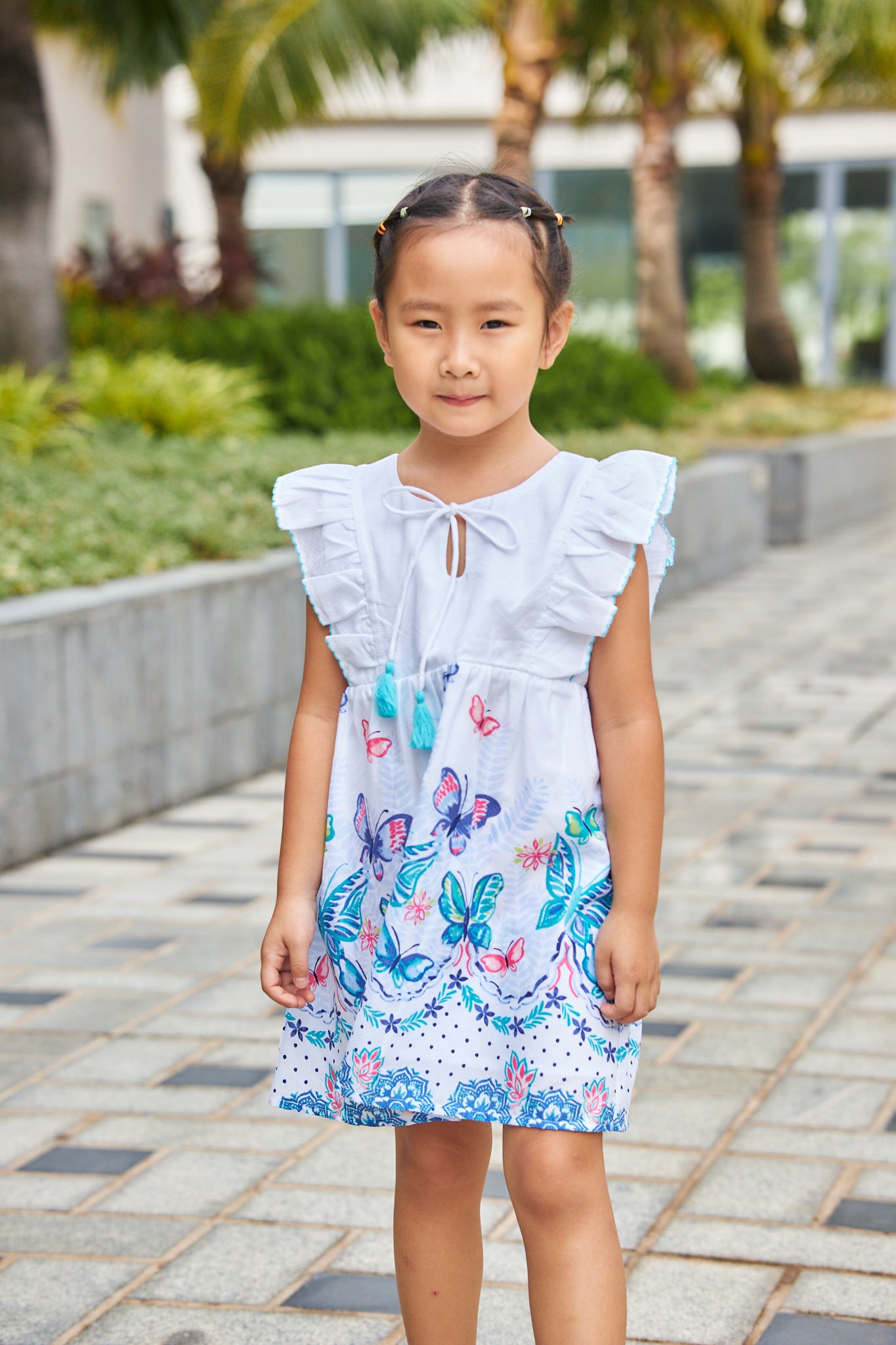 Kids Flutter Steeve with tassle  Dress