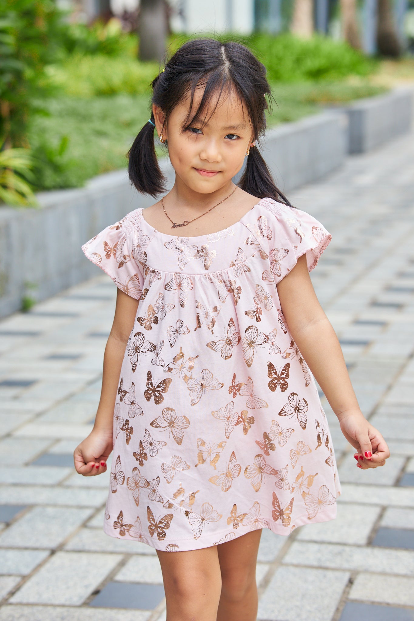 Kids Flutter Steeve Smocking  Dress