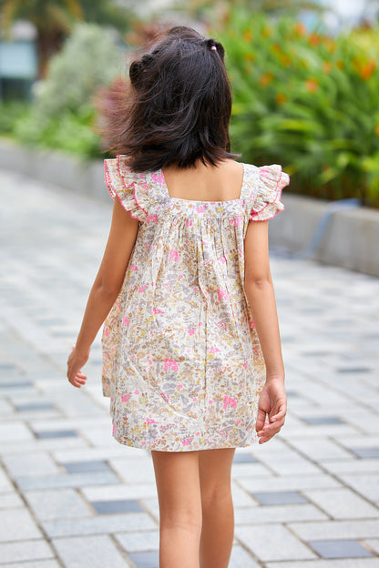 Kids Babydoll Flutter Sleeve Dress