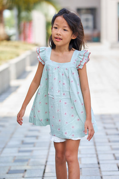 Kids Babydoll Flutter Sleeve Dress