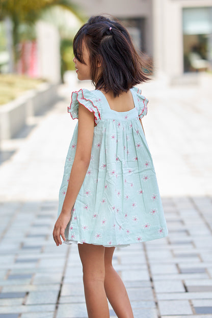 Kids Babydoll Flutter Sleeve Dress