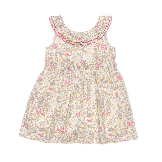 Kids Picot Collar  Shift Dress