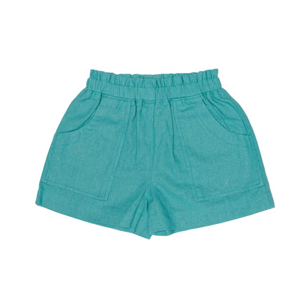 Kids Khaki Pull on Front Pocket Shorts