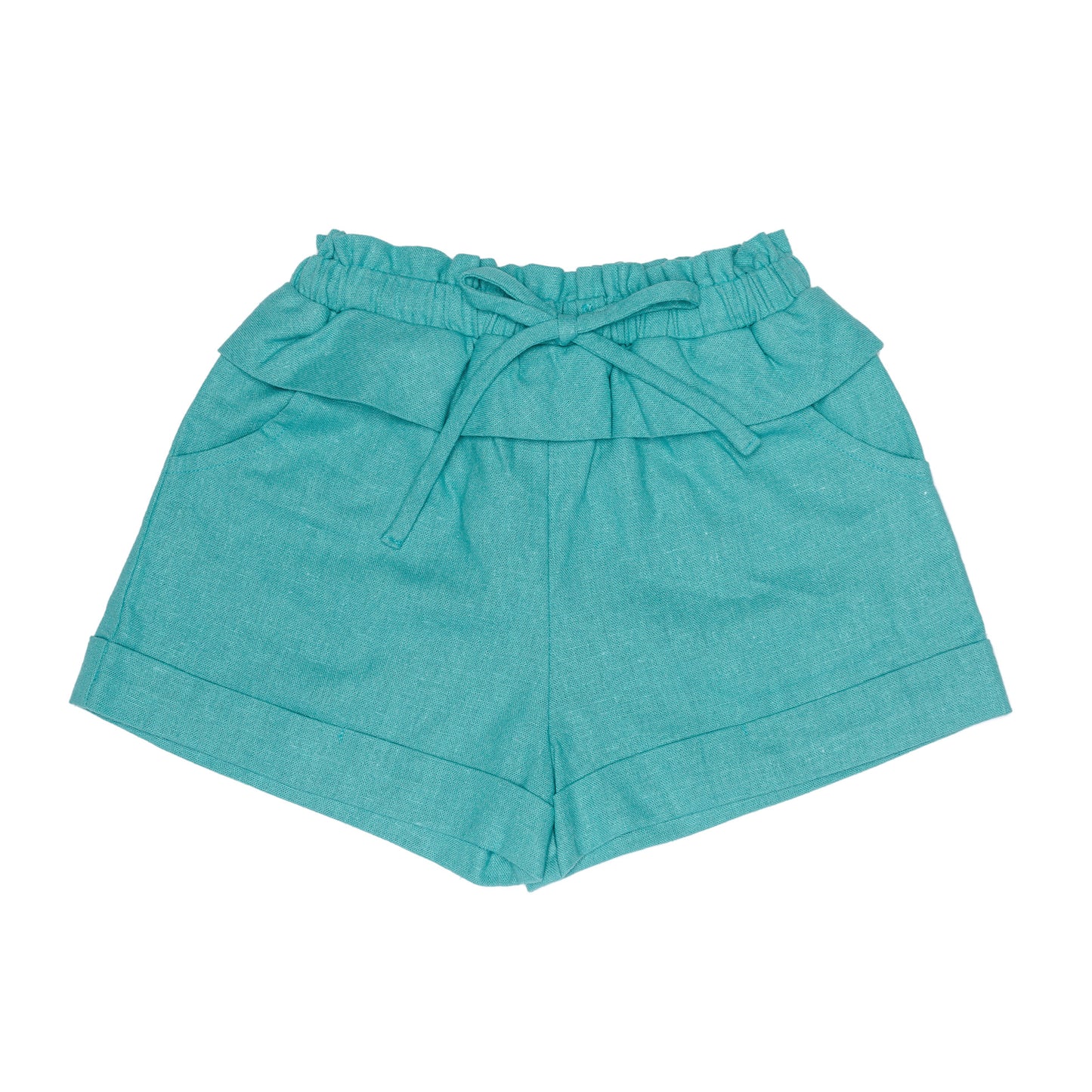 Kids Linen Ruffle & String Bow Shorts