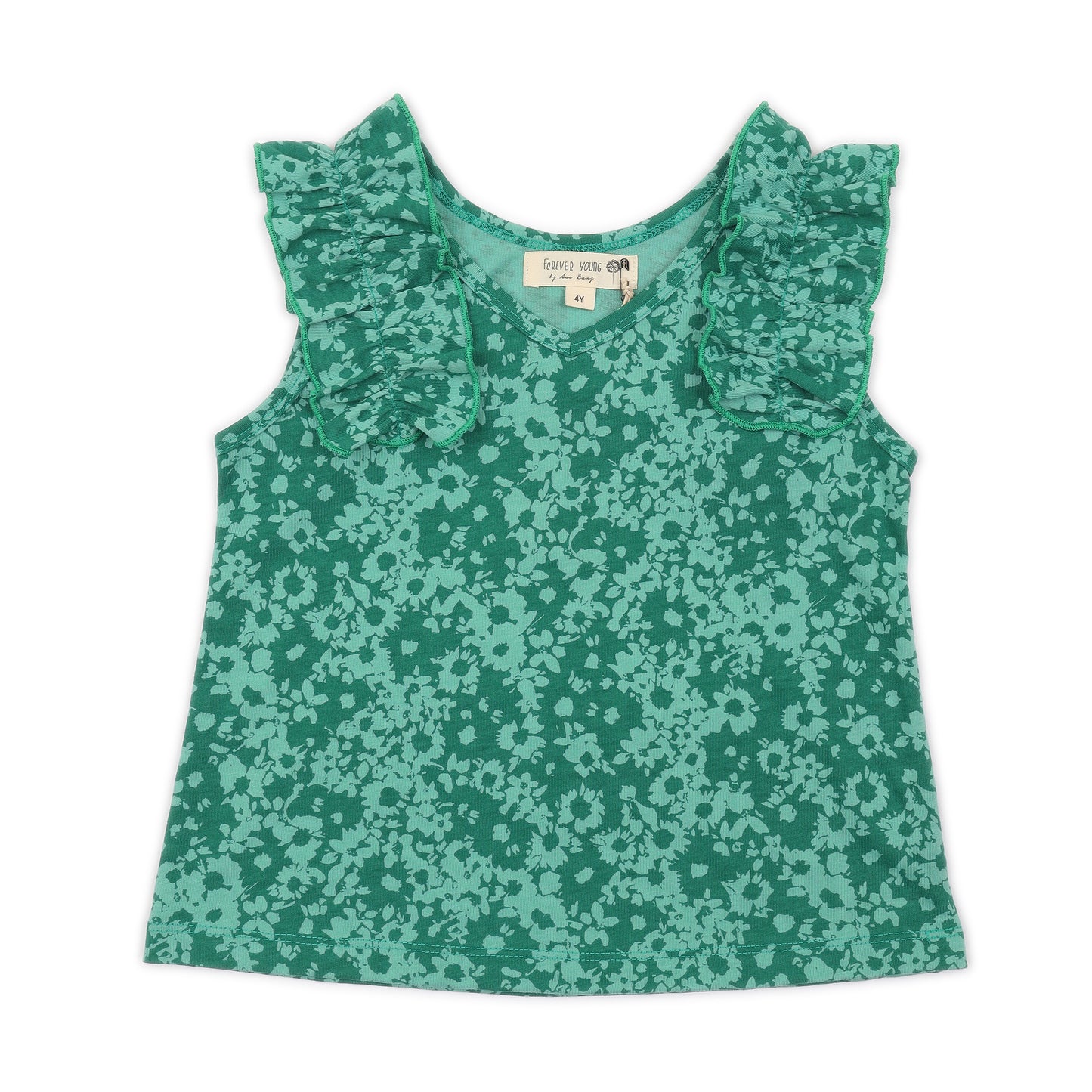 Kids Ruffle Shoulder Top