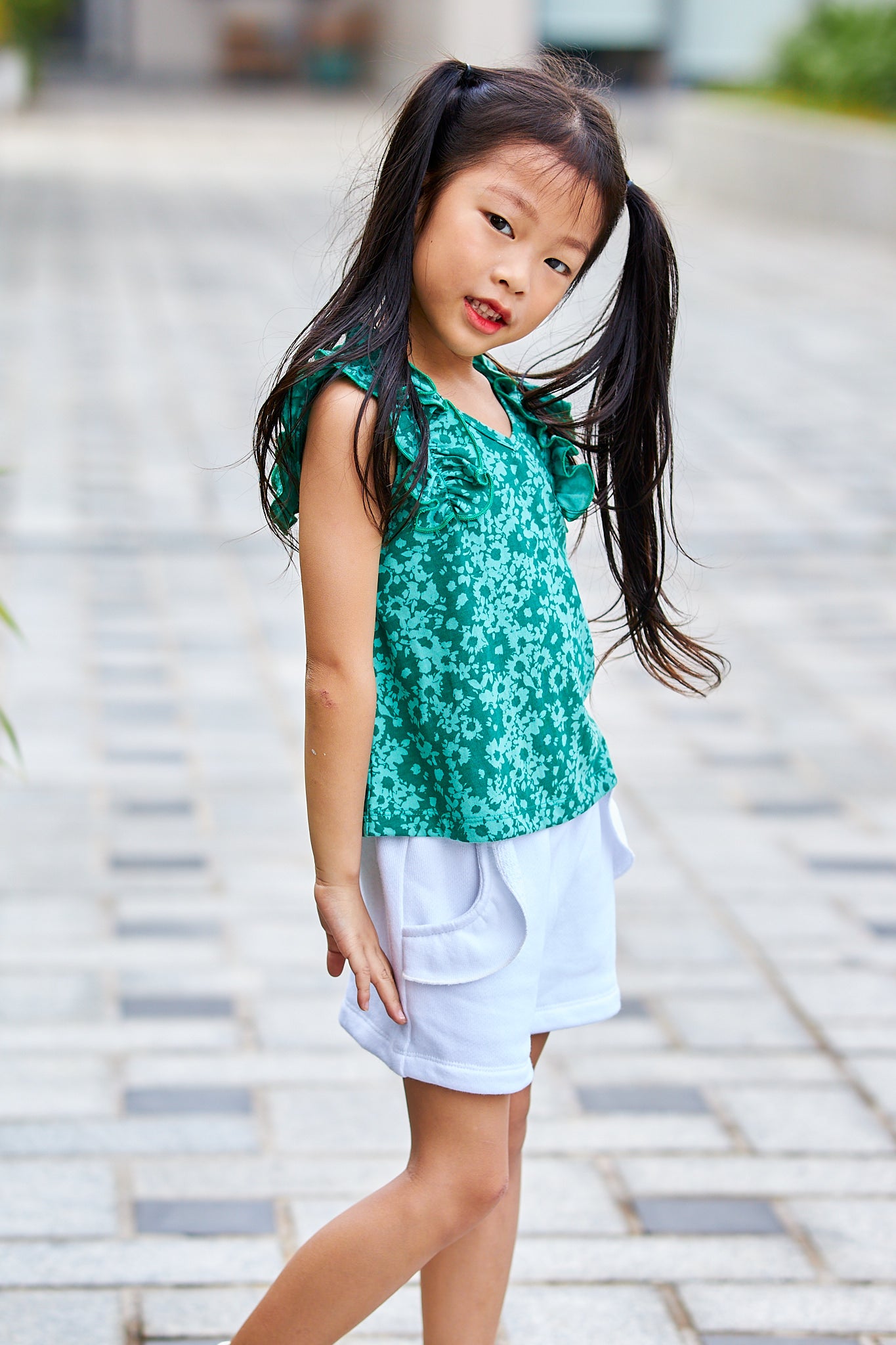 Kids Ruffle Shoulder Top