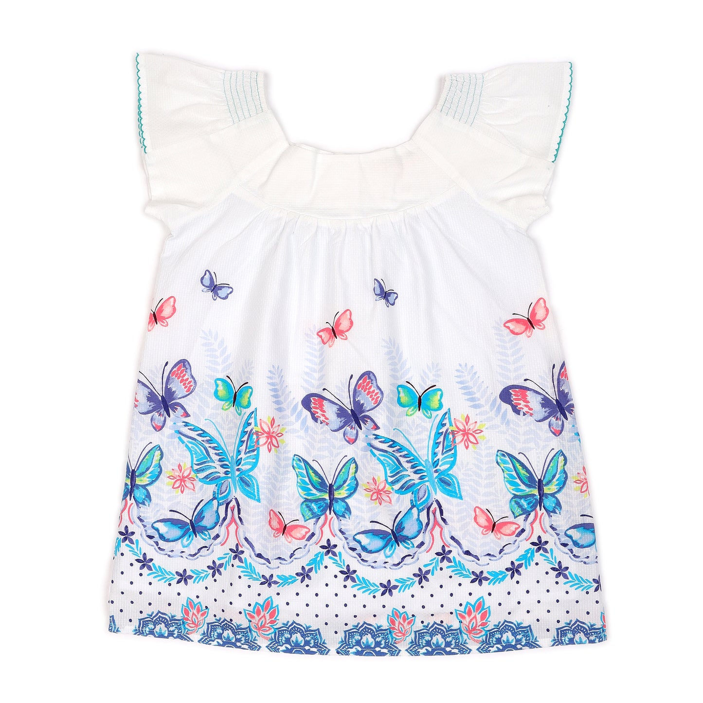 Kids Flutter Steeve Smocking  Dress