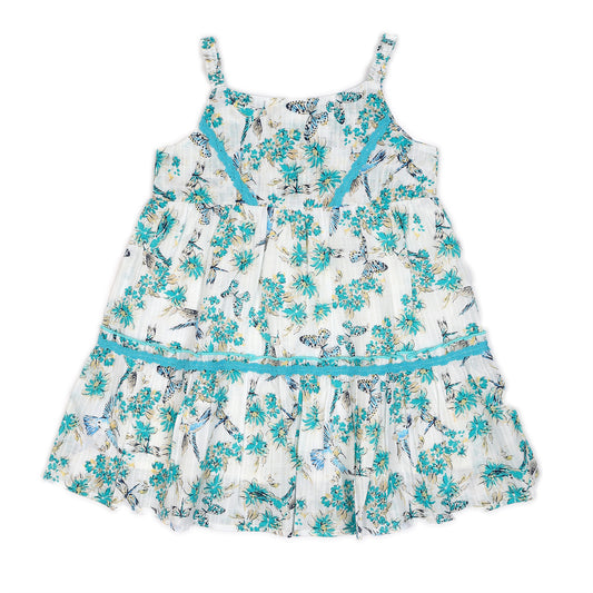 Kids Floral Apron Tiered Dress