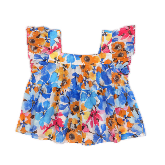 Kids Flutter Sleeves Crop Top