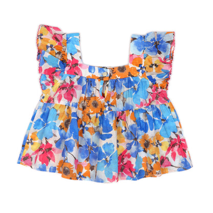 Kids Flutter Sleeves Crop Top