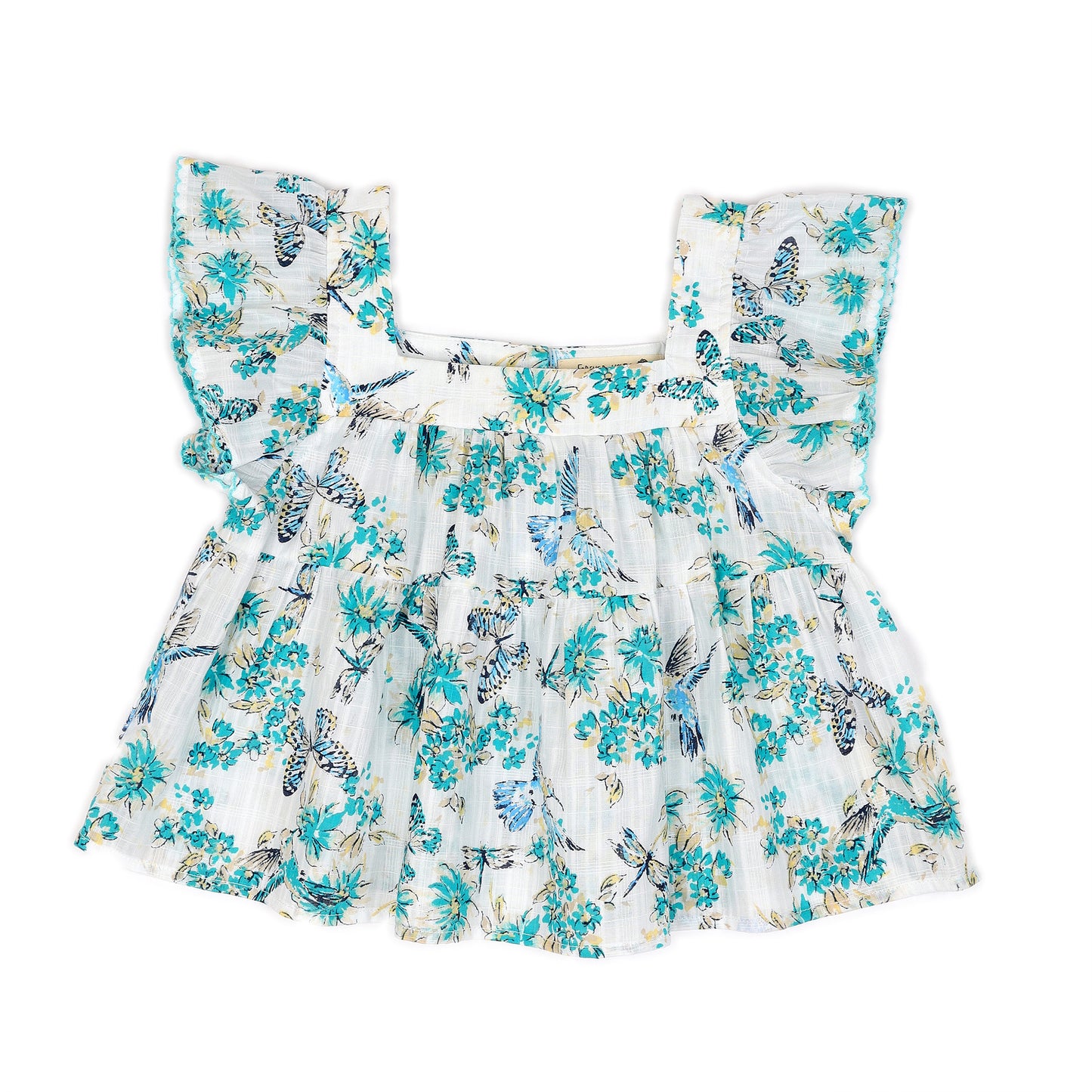 Kids Flutter Sleeves Crop Top