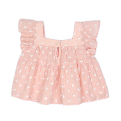 Kids Flutter Sleeves Crop Top